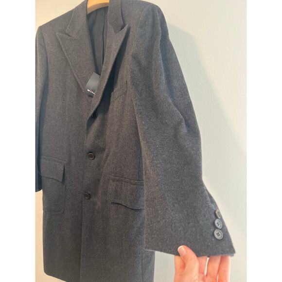 NEW Kiton Cashmere Chincilla 3 Button Overcoat Charcoal Gray Size XL JL - Picture 3 of 12
